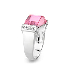 Load image into Gallery viewer, LO5W235- Brass Ring with CZ In Pink Rhodium Plated