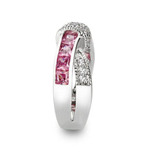 Load image into Gallery viewer, LO5W238-  Brass Ring With CZ in Pink Rhodium Plated