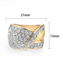 Load image into Gallery viewer, LO5W240-  Brass Ring With Synthetic Glass  in Clear Gold Plated