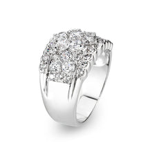 Load image into Gallery viewer, LO5W243-  Brass Ring With CZ  in Clear Rhodium Plated