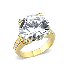 Load image into Gallery viewer, LO5W244-  Brass Ring With CZ  in Clear Gold Plated