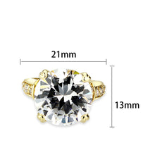 Load image into Gallery viewer, LO5W244-  Brass Ring With CZ  in Clear Gold Plated