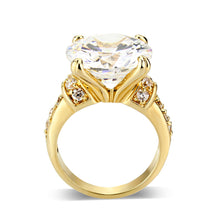Load image into Gallery viewer, LO5W244-  Brass Ring With CZ  in Clear Gold Plated
