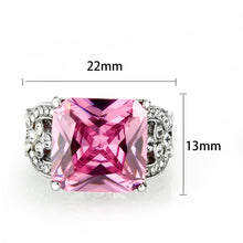 Load image into Gallery viewer, LO5W245-  Brass Ring With CZ  in Pink Gold Plated