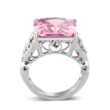 Load image into Gallery viewer, LO5W245-  Brass Ring With CZ  in Pink Gold Plated