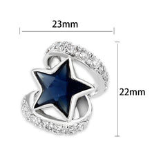 Load image into Gallery viewer, LO5W239-  Brass Ring With Synthetic Glass  in Montana Rhodium Plated