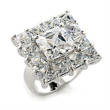 Load image into Gallery viewer, 80215 - Rhodium Brass Ring with AAA Grade CZ  in Clear