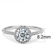 Load image into Gallery viewer, DA022 - High polished (no plating) Stainless Steel Ring with AAA Grade CZ  in Clear