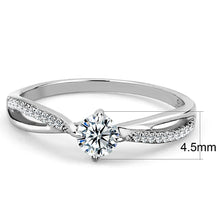 Load image into Gallery viewer, DA035 - High polished (no plating) Stainless Steel Ring with AAA Grade CZ  in Clear