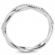 Load image into Gallery viewer, DA042 - High polished (no plating) Stainless Steel Ring with AAA Grade CZ  in Clear