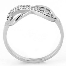 Load image into Gallery viewer, DA054 - High polished (no plating) Stainless Steel Ring with AAA Grade CZ  in Clear