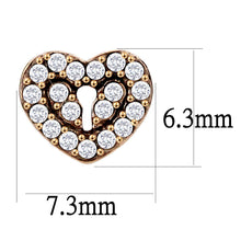 Load image into Gallery viewer, DA085 - IP Rose Gold(Ion Plating) Stainless Steel Earrings with AAA Grade CZ  in Clear