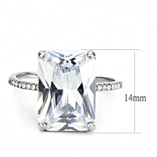 Load image into Gallery viewer, DA131 - High polished (no plating) Stainless Steel Ring with AAA Grade CZ  in Clear