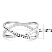 Load image into Gallery viewer, DA158 - High polished (no plating) Stainless Steel Ring with AAA Grade CZ  in Clear