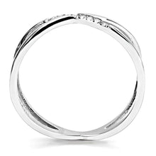 Load image into Gallery viewer, DA158 - High polished (no plating) Stainless Steel Ring with AAA Grade CZ  in Clear