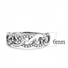 Load image into Gallery viewer, DA163 - High polished (no plating) Stainless Steel Ring with AAA Grade CZ  in Clear