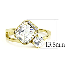 Load image into Gallery viewer, DA173 - IP Gold(Ion Plating) Stainless Steel Ring with AAA Grade CZ  in Clear