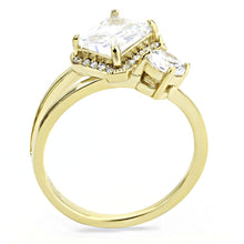 Load image into Gallery viewer, DA173 - IP Gold(Ion Plating) Stainless Steel Ring with AAA Grade CZ  in Clear