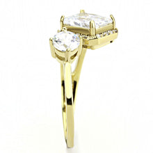 Load image into Gallery viewer, DA173 - IP Gold(Ion Plating) Stainless Steel Ring with AAA Grade CZ  in Clear