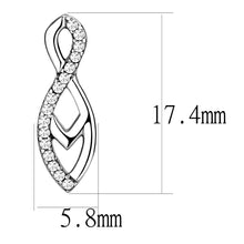 Load image into Gallery viewer, DA176 - High polished (no plating) Stainless Steel Earrings with AAA Grade CZ  in Clear