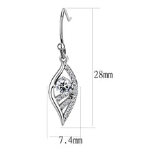 Load image into Gallery viewer, DA178 - High polished (no plating) Stainless Steel Earrings with AAA Grade CZ  in Clear