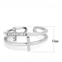 Load image into Gallery viewer, DA319 - No Plating Stainless Steel Ring with AAA Grade CZ  in Clear