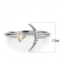 Load image into Gallery viewer, DA358 - High polished (no plating) Stainless Steel Ring with AAA Grade CZ  in Champagne