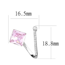 Load image into Gallery viewer, DA377 - High polished (no plating) Stainless Steel Earrings with Top Grade Crystal  in Light Rose