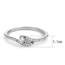 Load image into Gallery viewer, DA382 - High polished (no plating) Stainless Steel Ring with AAA Grade CZ  in Clear