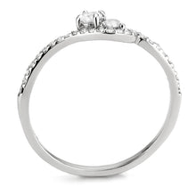 Load image into Gallery viewer, DA382 - High polished (no plating) Stainless Steel Ring with AAA Grade CZ  in Clear