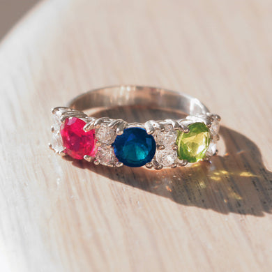 Fox Cocktail Ring - 925 Sterling Silver, AAA CZ , Multi Color - 40604