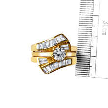 Load image into Gallery viewer, LOAS1373 - Sterling Silver 925 ring set with gold plating in AAA grade CZ ships in one day