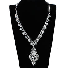 Load image into Gallery viewer, LO1447 - Rhodium Brass Jewelry Sets with AAA Grade CZ  in Clear