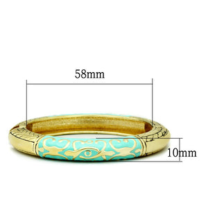 LO2128 - Flash Gold White Metal Bangle with Epoxy  in No Stone