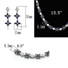 Load image into Gallery viewer, LO2324 - Rhodium Brass Jewelry Sets with AAA Grade CZ  in Amethyst