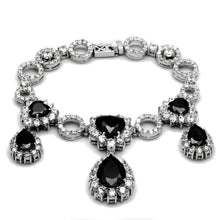 Load image into Gallery viewer, LO2325 - Rhodium Brass Jewelry Sets with AAA Grade CZ  in Jet