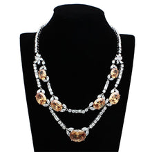 Load image into Gallery viewer, LO2326 - Rhodium Brass Jewelry Sets with AAA Grade CZ  in Champagne