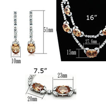 Load image into Gallery viewer, LO2326 - Rhodium Brass Jewelry Sets with AAA Grade CZ  in Champagne