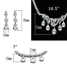 Load image into Gallery viewer, LO2334 - Rhodium Brass Jewelry Sets with AAA Grade CZ  in Clear