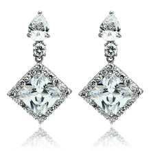 Load image into Gallery viewer, LO2341 - Rhodium Brass Jewelry Sets with AAA Grade CZ  in Clear