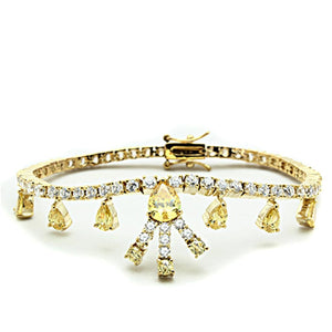 LO2429 - Gold Brass Jewelry Sets with AAA Grade CZ  in Topaz