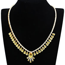 Load image into Gallery viewer, LO2429 - Gold Brass Jewelry Sets with AAA Grade CZ  in Topaz