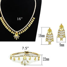 Load image into Gallery viewer, LO2429 - Gold Brass Jewelry Sets with AAA Grade CZ  in Topaz