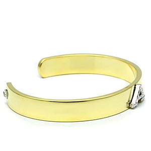 LO2570 - Gold+Rhodium White Metal Bangle with Top Grade Crystal  in Clear