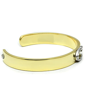 LO2572 - Gold+Rhodium White Metal Bangle with Top Grade Crystal  in Clear