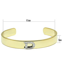 Load image into Gallery viewer, LO2573 - Gold+Rhodium White Metal Bangle with Top Grade Crystal  in Clear