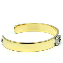 Load image into Gallery viewer, LO2573 - Gold+Rhodium White Metal Bangle with Top Grade Crystal  in Clear