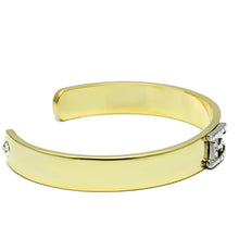 Load image into Gallery viewer, LO2574 - Gold+Rhodium White Metal Bangle with Top Grade Crystal  in Clear