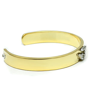 LO2579 - Gold+Rhodium White Metal Bangle with Top Grade Crystal  in Clear