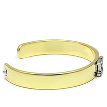 Load image into Gallery viewer, LO2580 - Gold+Rhodium White Metal Bangle with Top Grade Crystal  in Clear